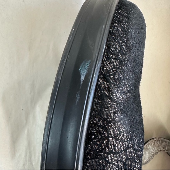 Alegria Women 10 Black Leather Whimsigoth Mary Janes Pewter Florette Rose Paloma - Picture 8 of 9